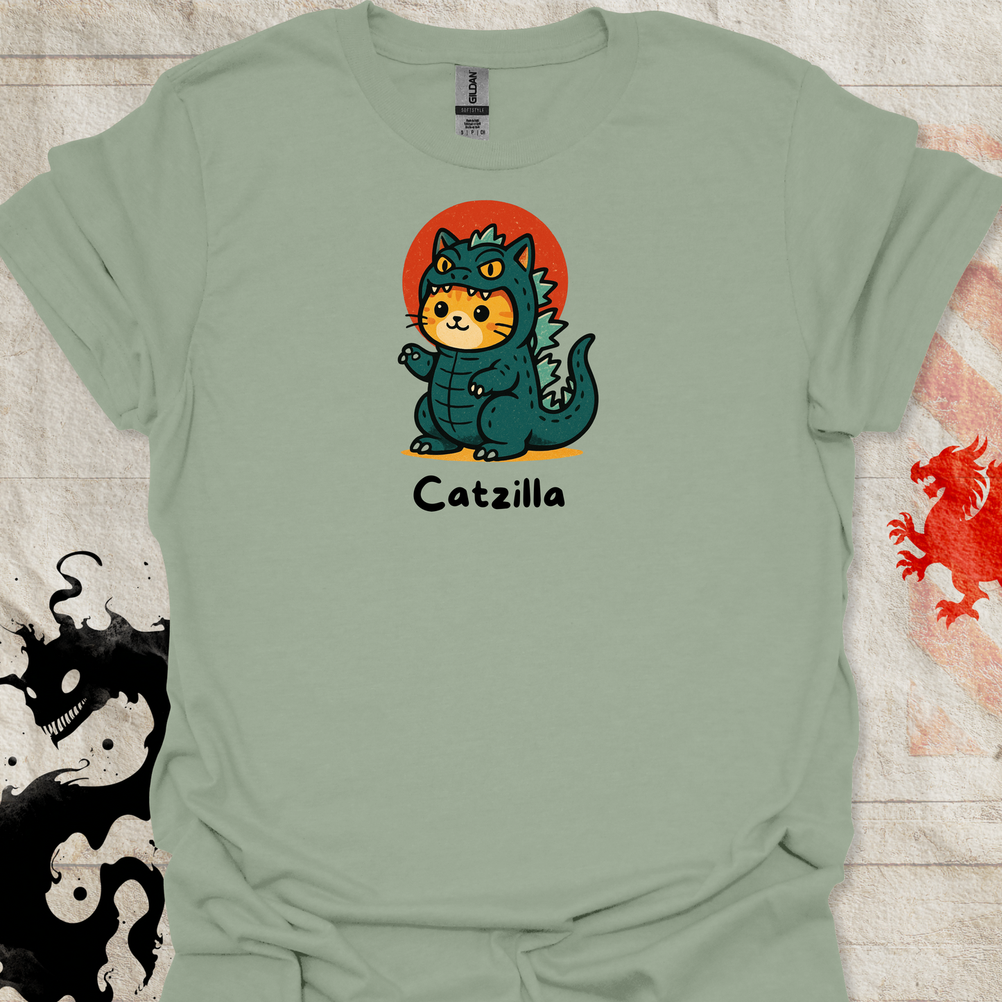 Godzilla Cat Anime T-Shirt