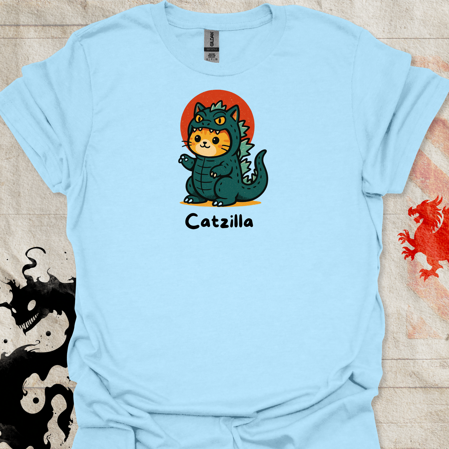 Godzilla Cat Anime T-Shirt